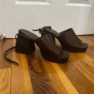 Circus NY Elegant Brown Women's Platform Sandal Heels